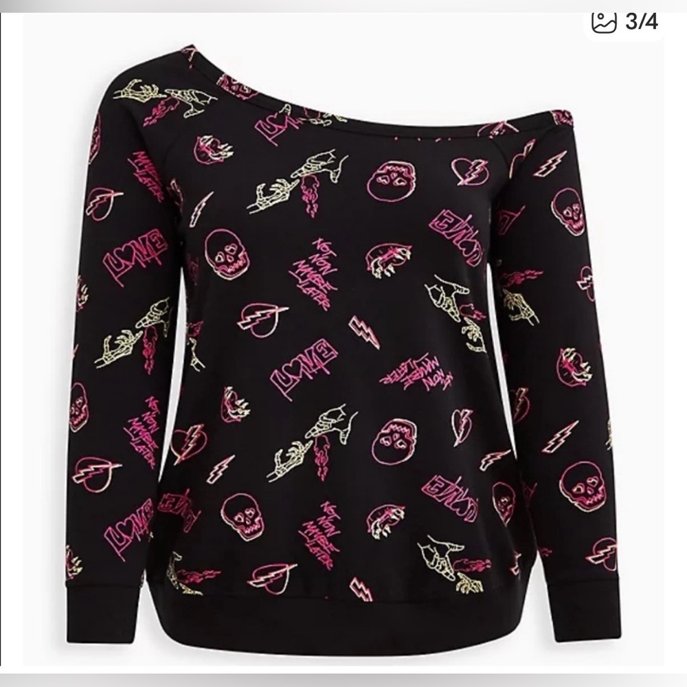 Torrid off-Shoulder Love Sick Sweatshirt - Women's